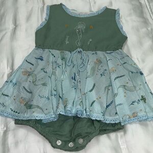 Well dressed wolf linen mermaid bubble dress sz 3t  wdw